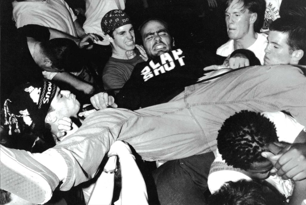 Anthony Comunale of Raw Deal / Killing Time crowd-surfing in Boston. Circa '89. Photo by Ken Salerno